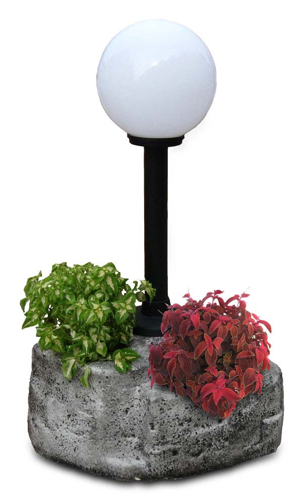 Lampione da giardino con base grande in finta roccia – R.C. di Rinaldi Snc